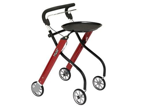 Trust Care Let's Go Indoor Compact Rollator with Food Tray & Basket - Senior.com Rollators